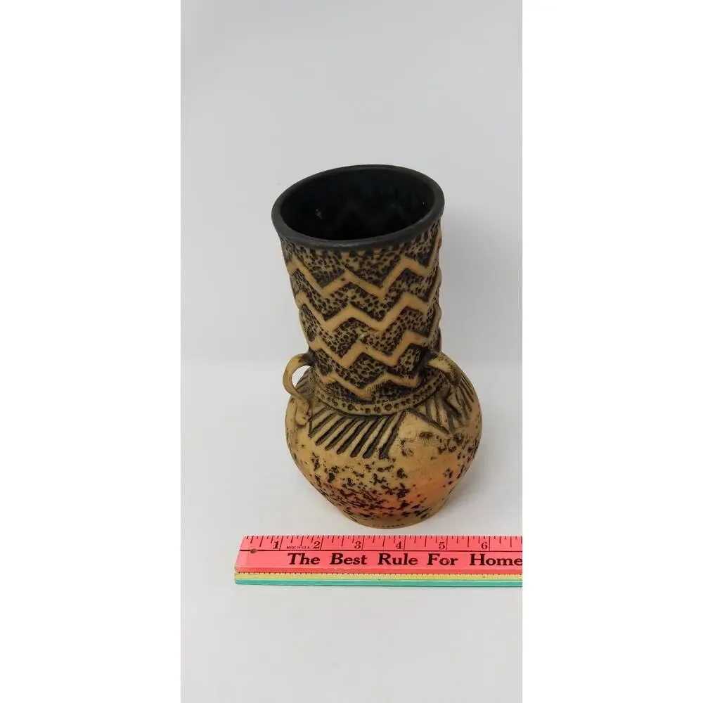 VTG MCM Jasba West Germany Antik Series Art Pottery Vase Zig Zag 151/21